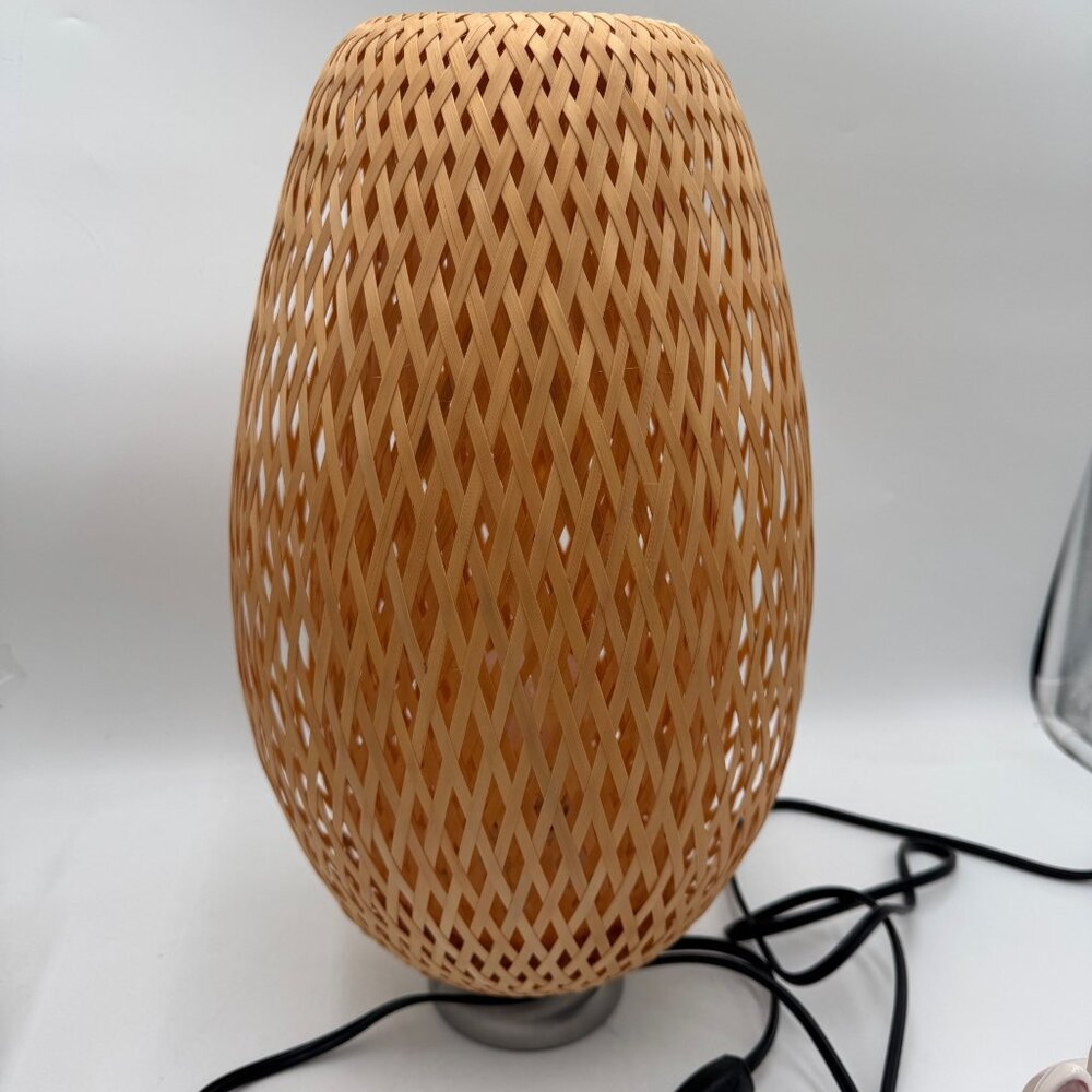 Ikea BOJA Table lamp, bamboo/handmade 16 " Boho bohemian